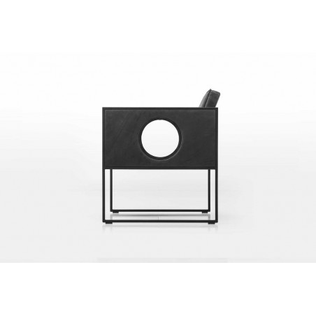 Grace Sessel Stoff hell Gestell schwarz Seitenteil geschlossen mit Loch