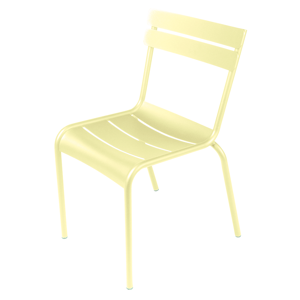 Stapelbarer Stuhl Luxembourg aus Aluminium von Fermob in Zitronensorbet
