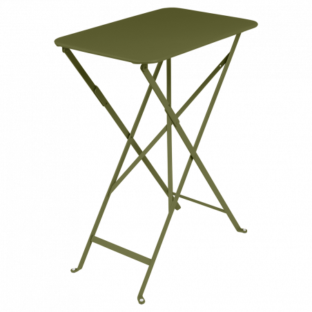 klappbarer, wetterfester Bistrotisch 37cm x 57cm aus Metall von Fermob in Pesto