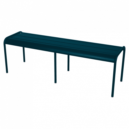 Wetterfeste Bank Luxembourg ohne Rückenlehne von Fermob in Acapulcoblau
