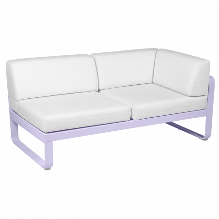 Outdoorsofa Bellevie von Fermob mit Stoff in Weißgrau und Gestell in MArshmallow