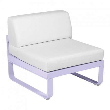 Lounge Sitzmodule Bellevie von Fermob Stoff Grauweiß Gestell Marshmellow
