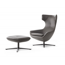 caruzzo Sessel leolux wohndesign berlin mit hocker dunkelgrau