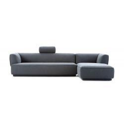 sofa Loya Leolux wohndesign berlin ecksofa dunkelgrau sockel dunkel nackenrolle