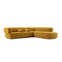 sofa Loya Leolux wohndesign berlin Ecksofa gelb rollen kissen