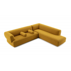 sofa Loya Leolux wohndesign berlin ecksofa gelb rollen kissen von oben